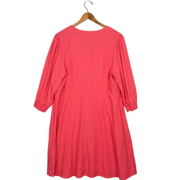 J. Jill Dress Lot – Coral Button Front Dress + Black Gingham Dress | Large - Picture 3 of 16
